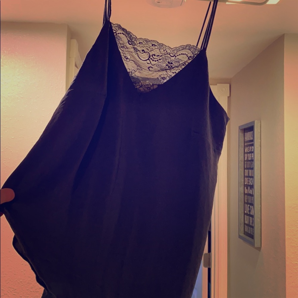 Navy Blue Silk Tank